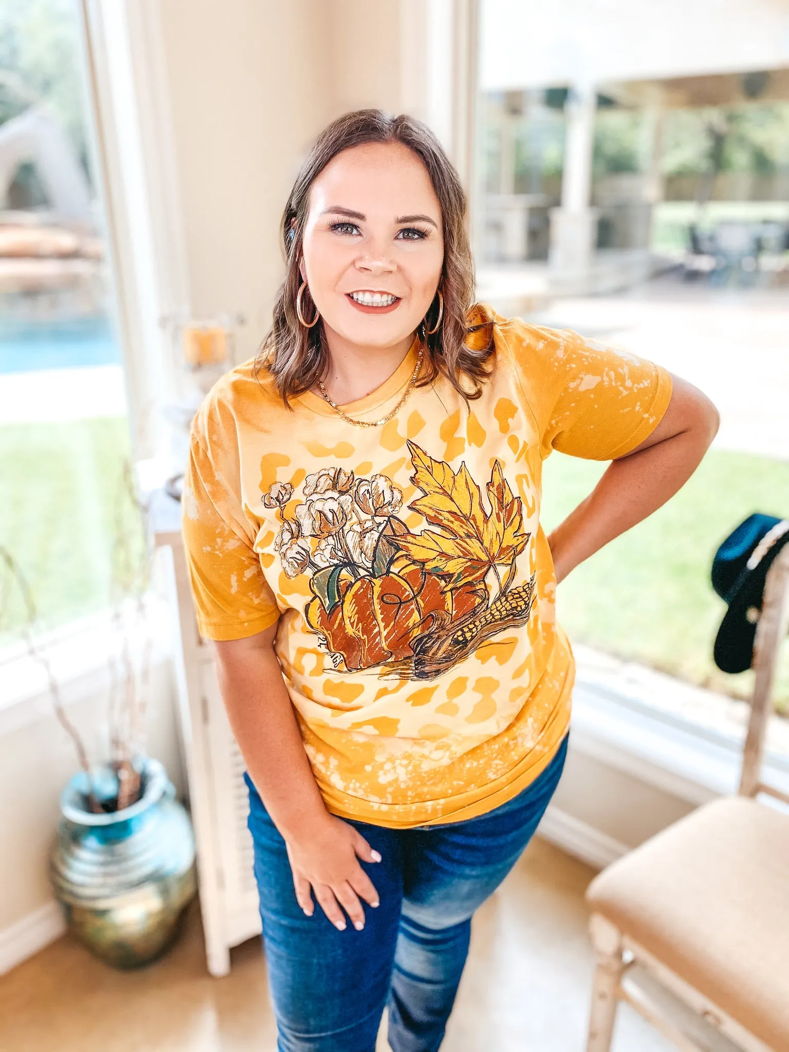 In Awe Of Autumn Hand-Drawn Pumpkin Harvest Fall Tee