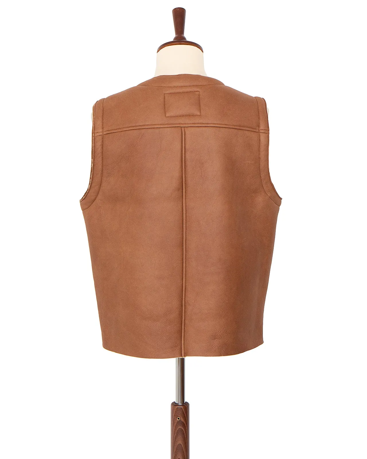 Indigofera Monroe Vest, Cognac Shearling
