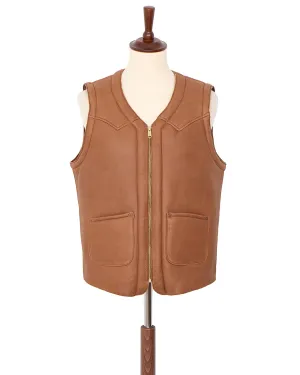 Indigofera Monroe Vest, Cognac Shearling