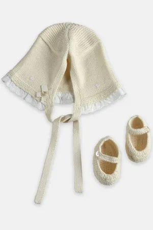 Ivory Booties & Cap Set