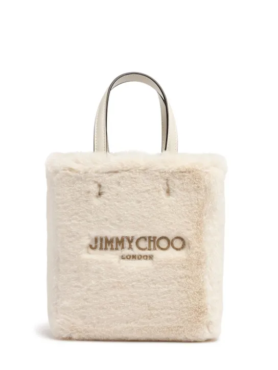 Jimmy Choo   Small N/W Lenny suede &amp; shearling bag 