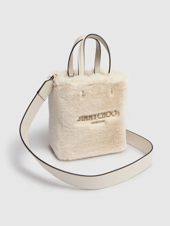 Jimmy Choo   Small N/W Lenny suede &amp; shearling bag 