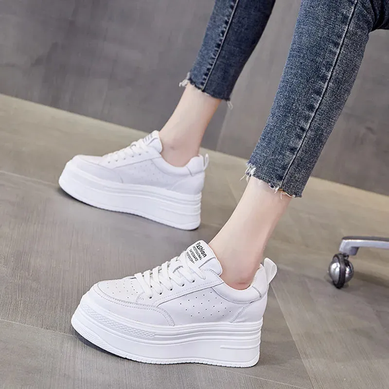 Joskaa 2024 New Leather Platform White Sneakers