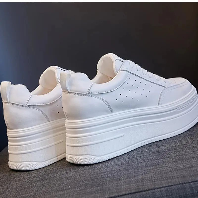 Joskaa 2024 New Leather Platform White Sneakers