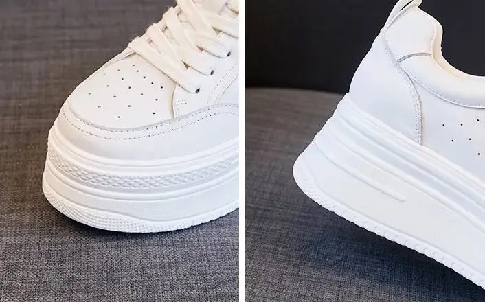 Joskaa 2024 New Leather Platform White Sneakers