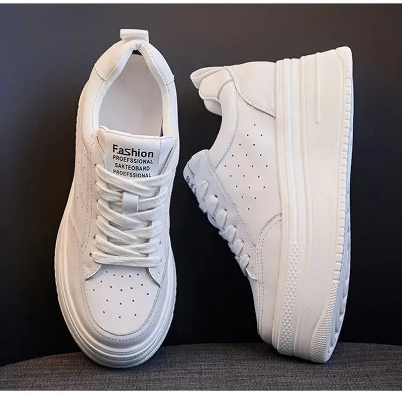 Joskaa 2024 New Leather Platform White Sneakers