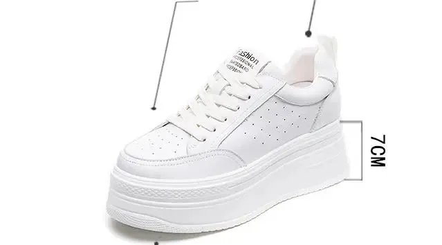 Joskaa 2024 New Leather Platform White Sneakers