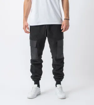 Jumpa Cargo Shearling Fleece Jogger Black - Sale