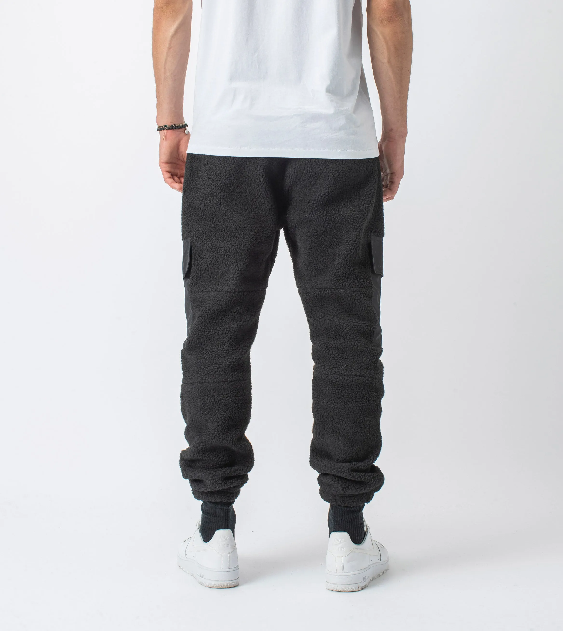 Jumpa Cargo Shearling Fleece Jogger Black - Sale