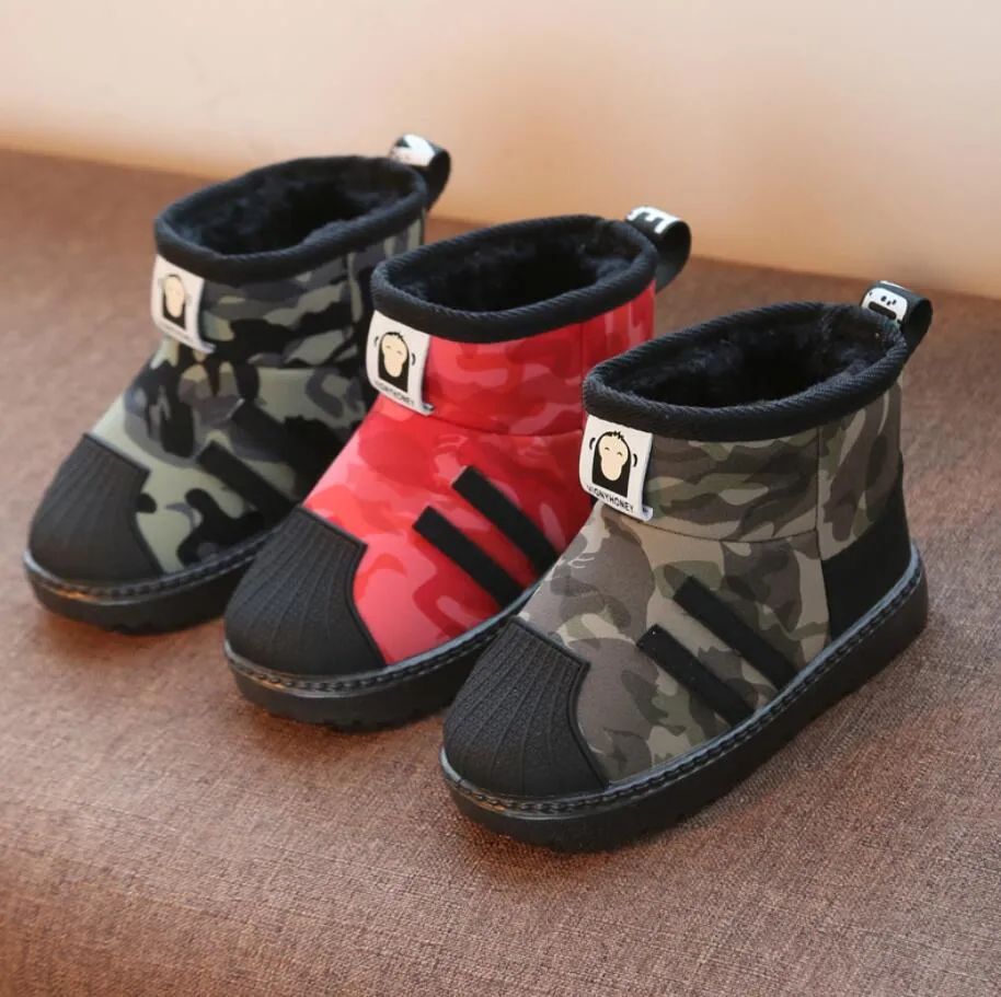 Kids Plush Warm Ankle Martin Boots  Girls Sport Shoes