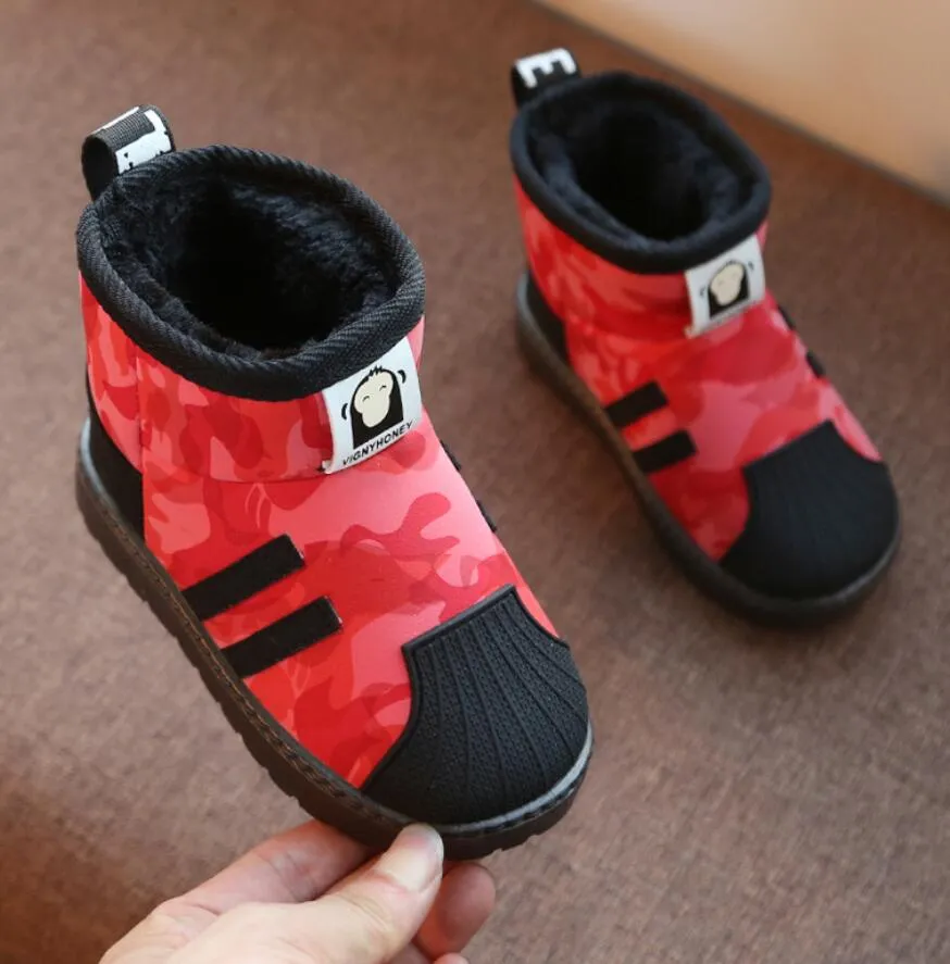 Kids Plush Warm Ankle Martin Boots  Girls Sport Shoes