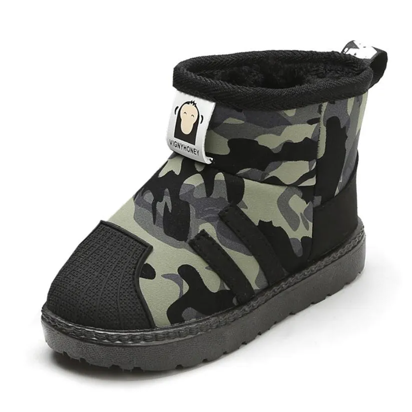 Kids Plush Warm Ankle Martin Boots  Girls Sport Shoes