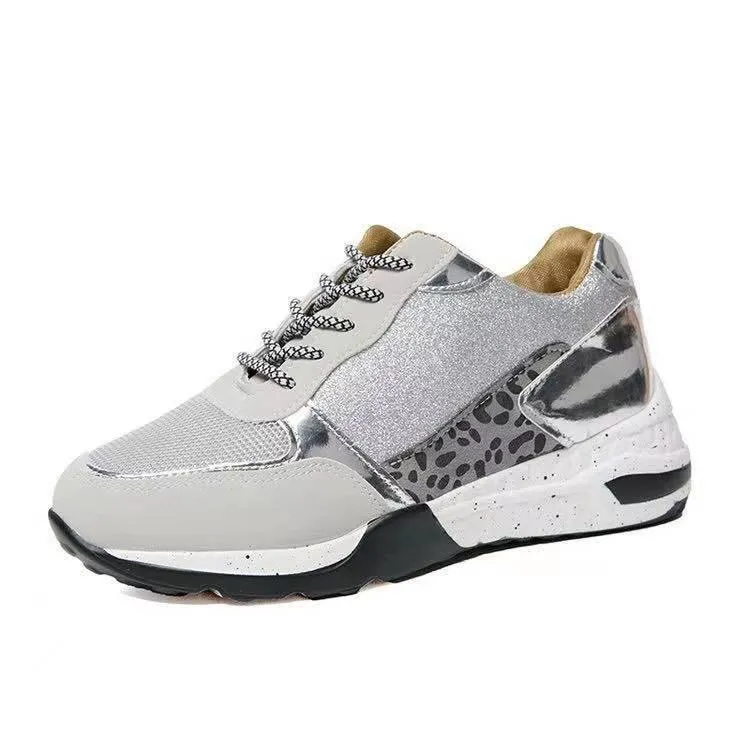 Lace-Up Wedge Sneakers - Women’s Casual Walking Shoes