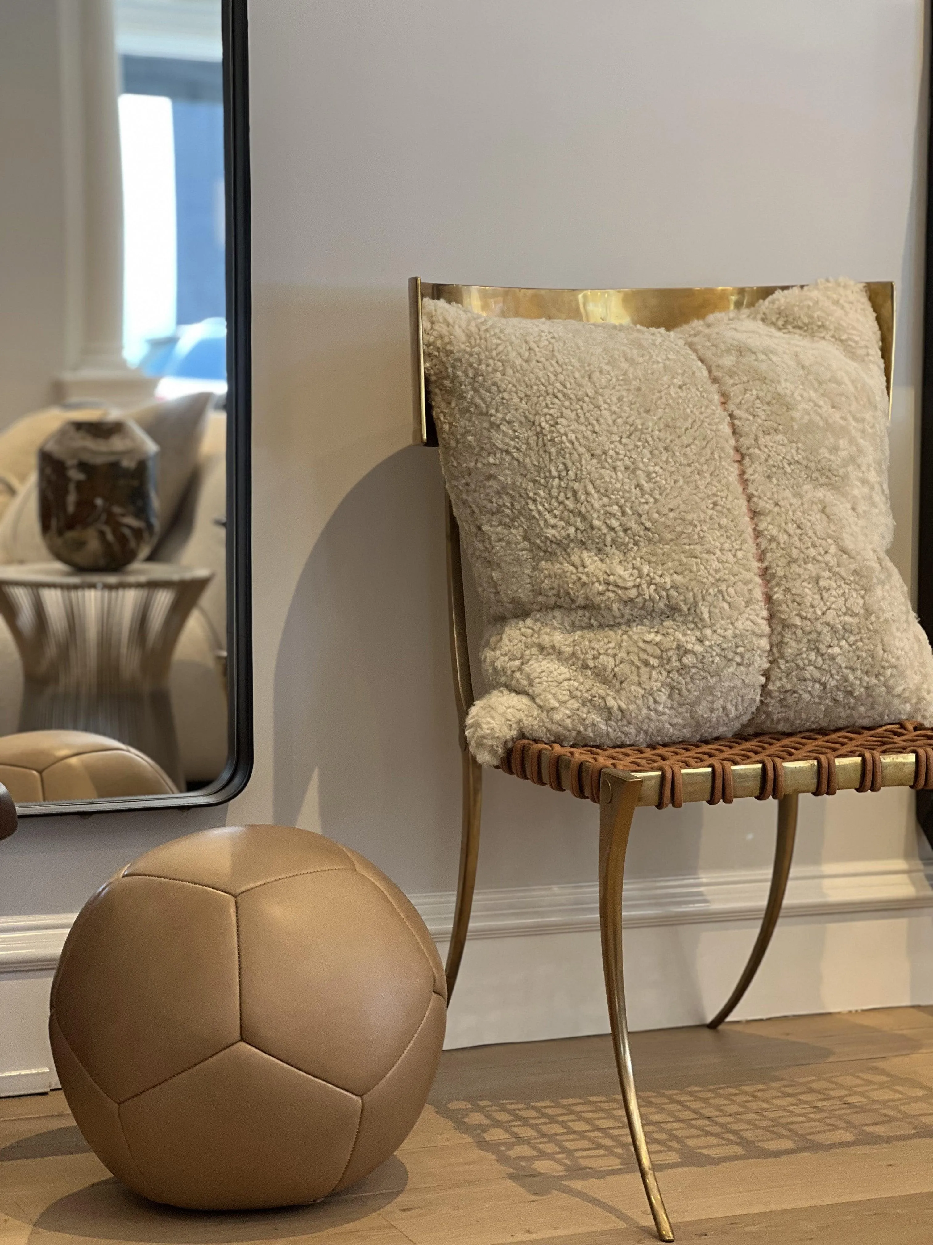 Laced Shearling Pillow X by Moses Nadel