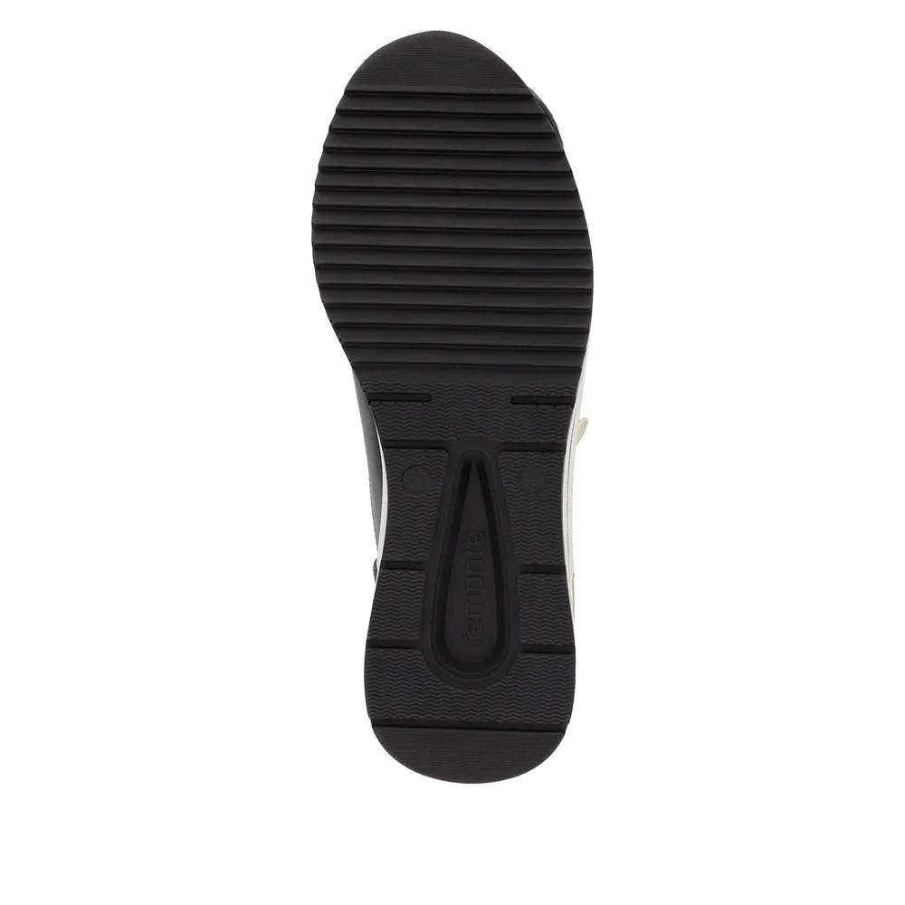 Ladies Lace Up Trainers Sneakers Black Zip Wedge D0T03-01 sale