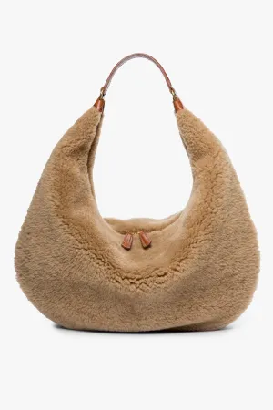 LARGE SASHA SHEARLING BAG | NATURAL TAN
