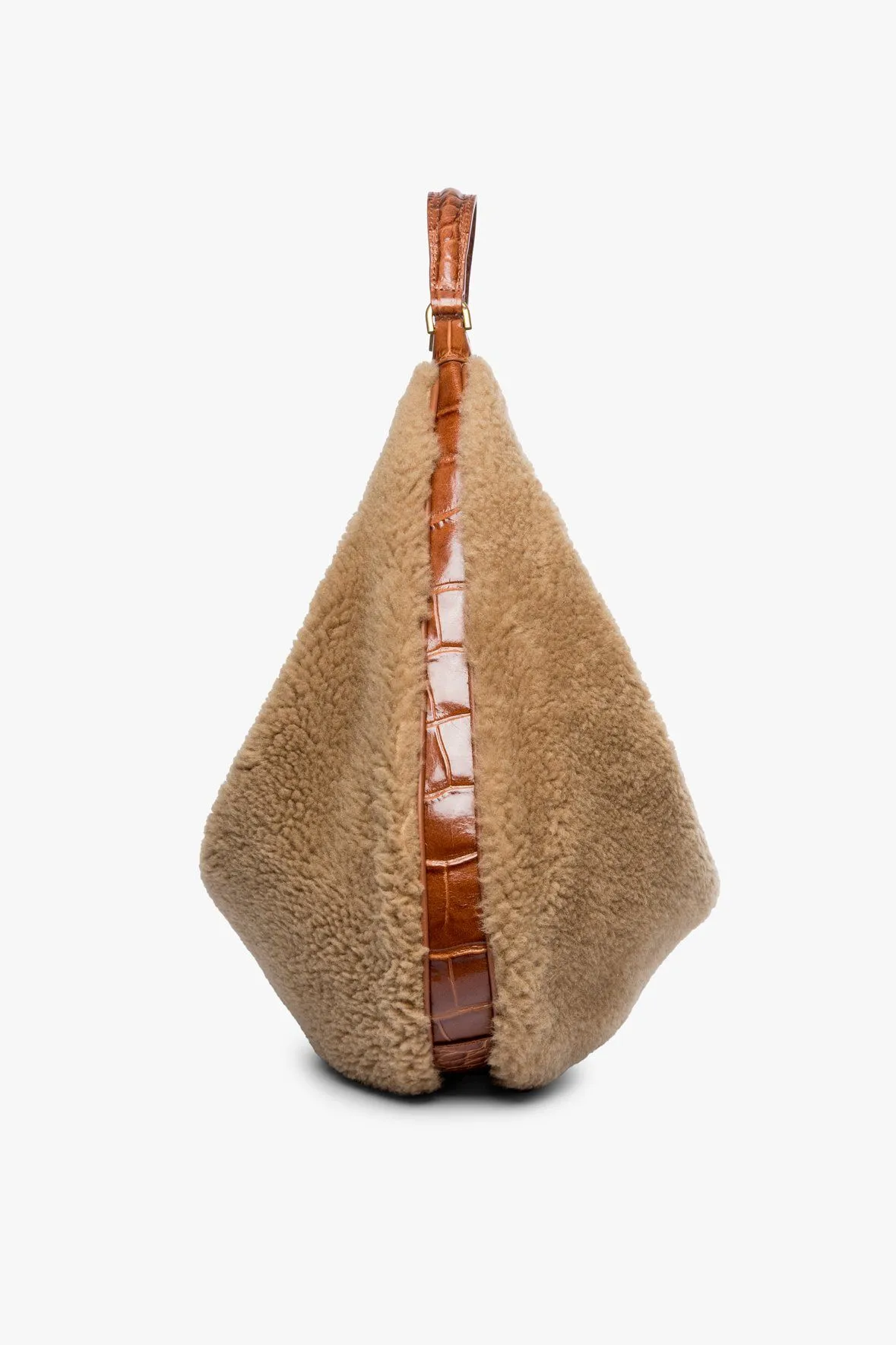 LARGE SASHA SHEARLING BAG | NATURAL TAN