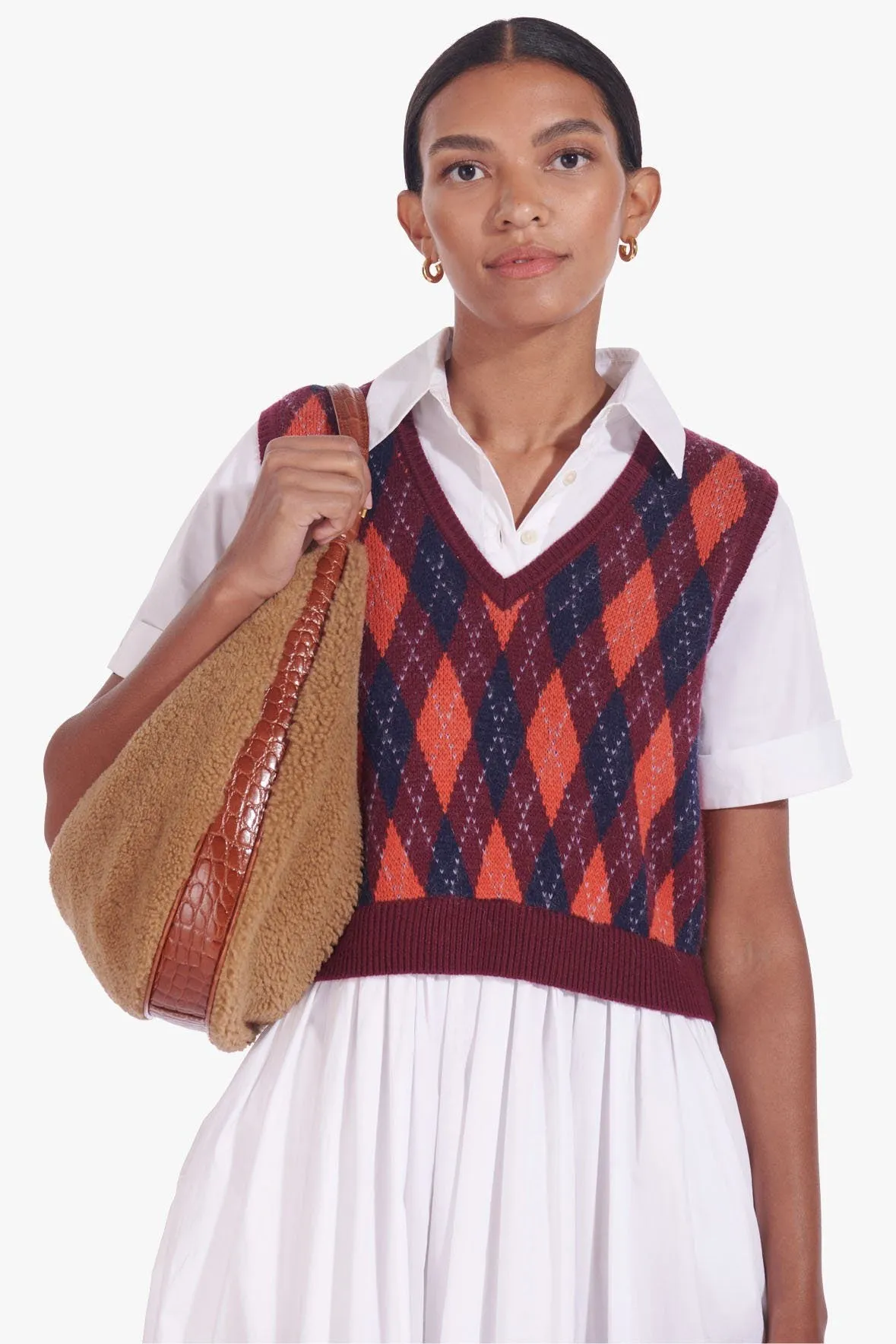 LARGE SASHA SHEARLING BAG | NATURAL TAN