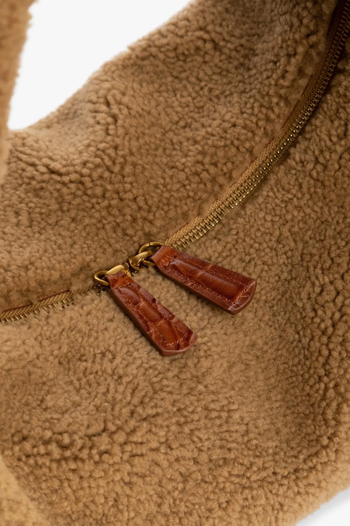 LARGE SASHA SHEARLING BAG | NATURAL TAN