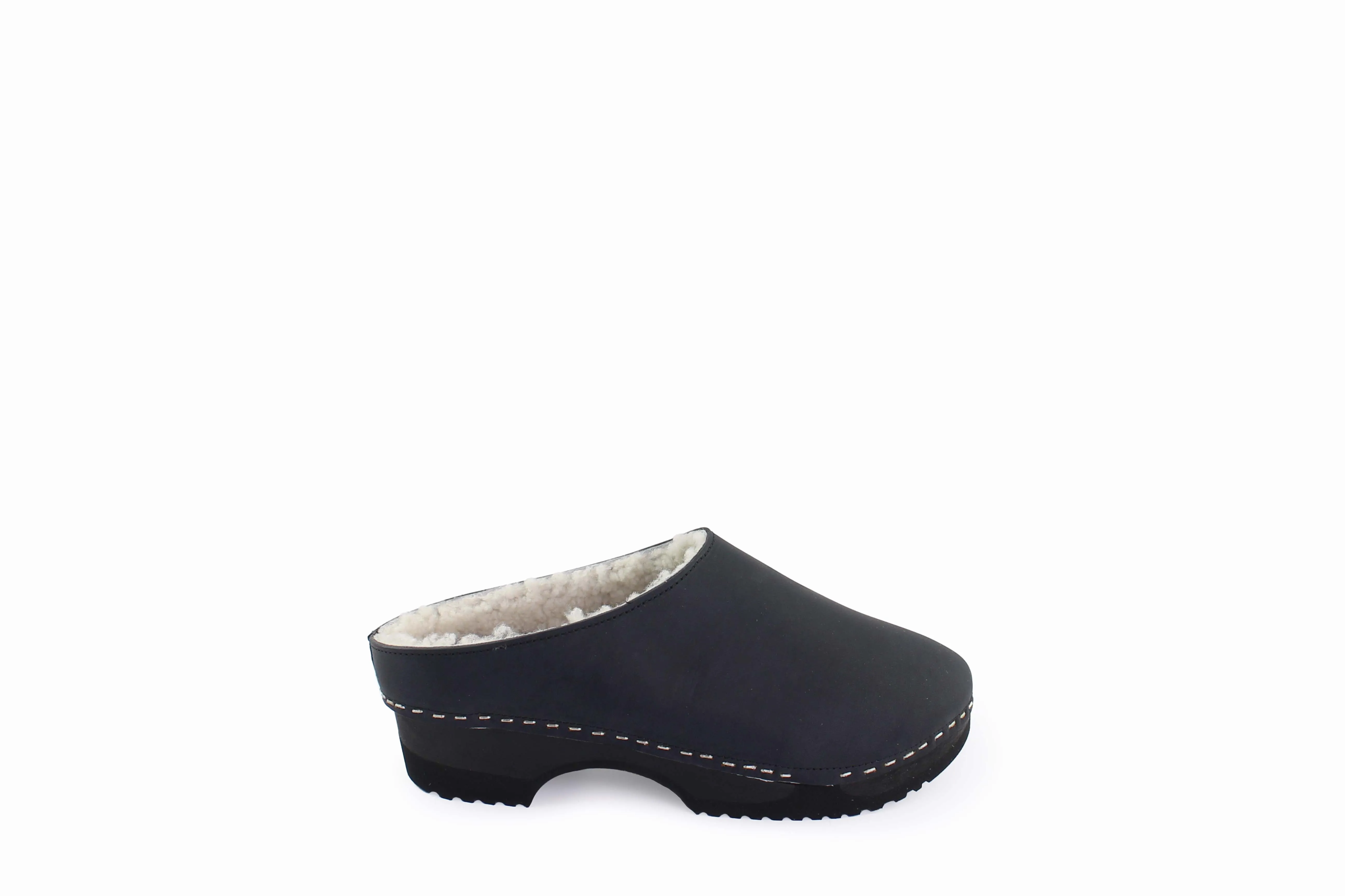 LEO Shearling   Black Off-white
