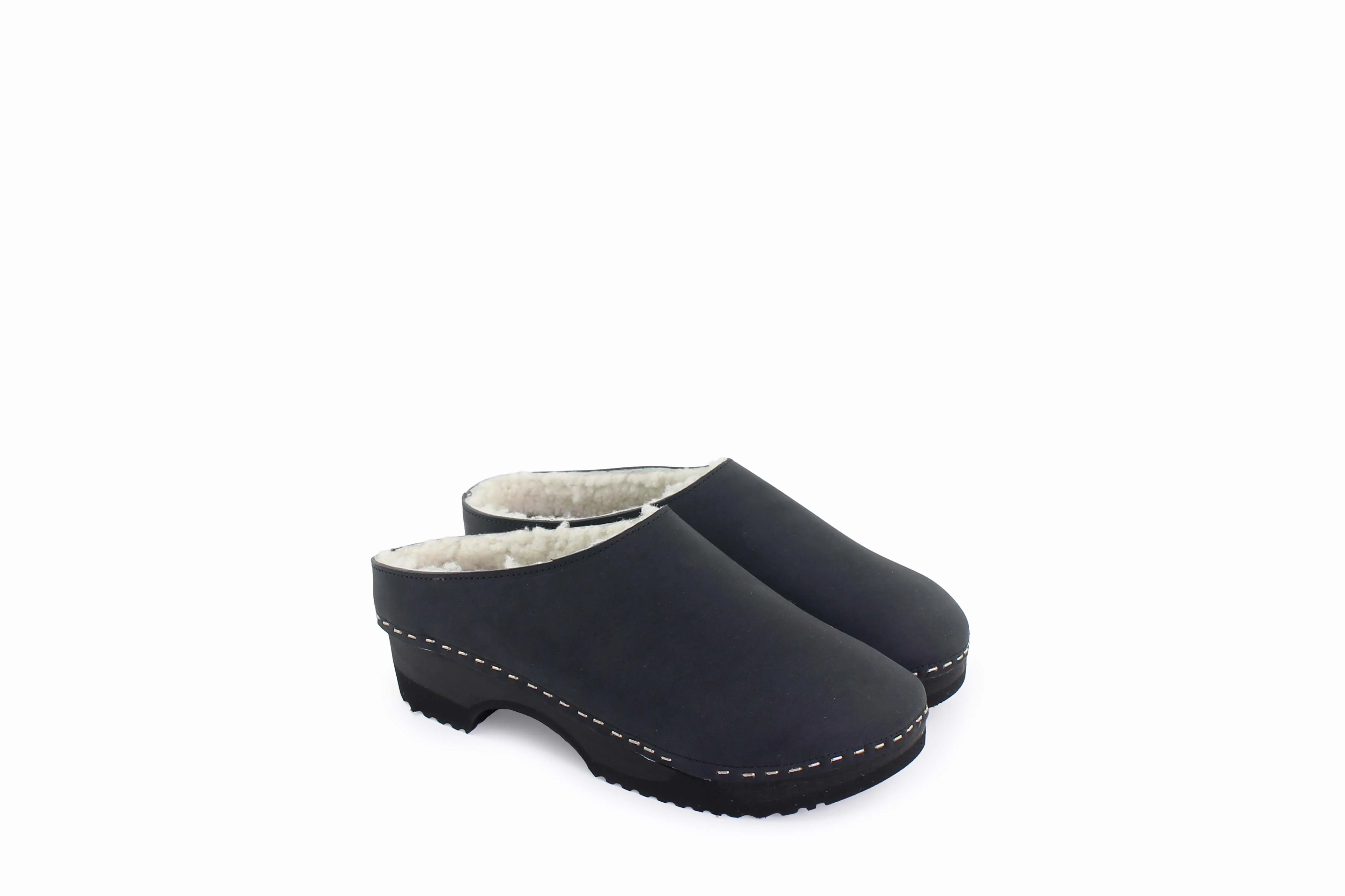 LEO Shearling   Black Off-white