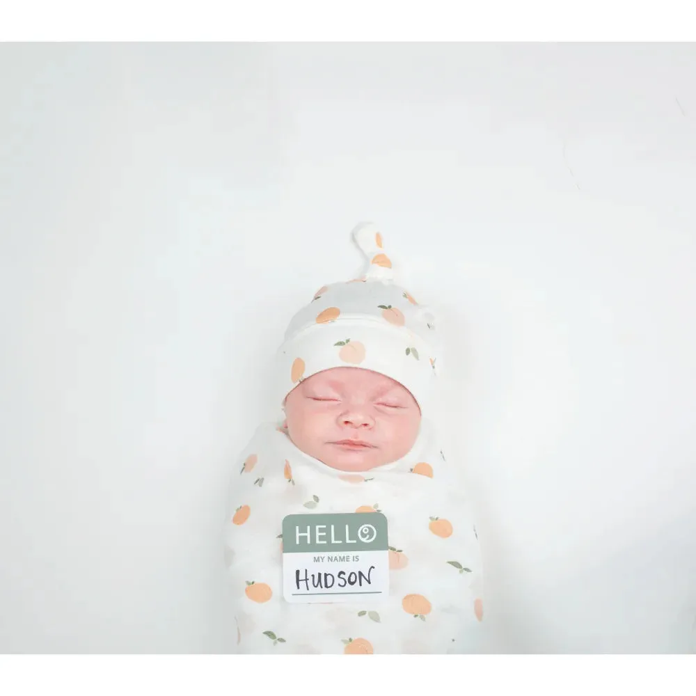 Lulujo - Bamboo Hat and Swaddle Blanket - Peaches