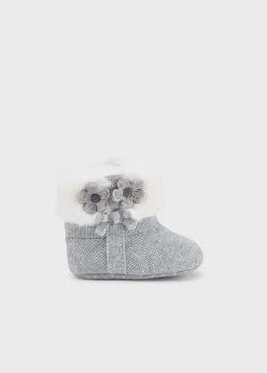 Mayoral Baby Knit Booties Grey _9567-037