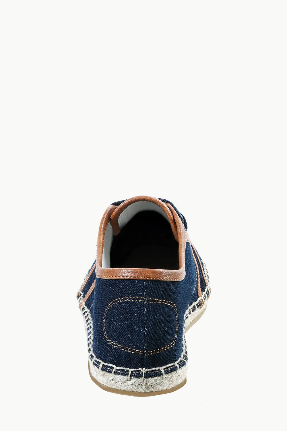 Mens Leather Detailed Denim Espadrilles