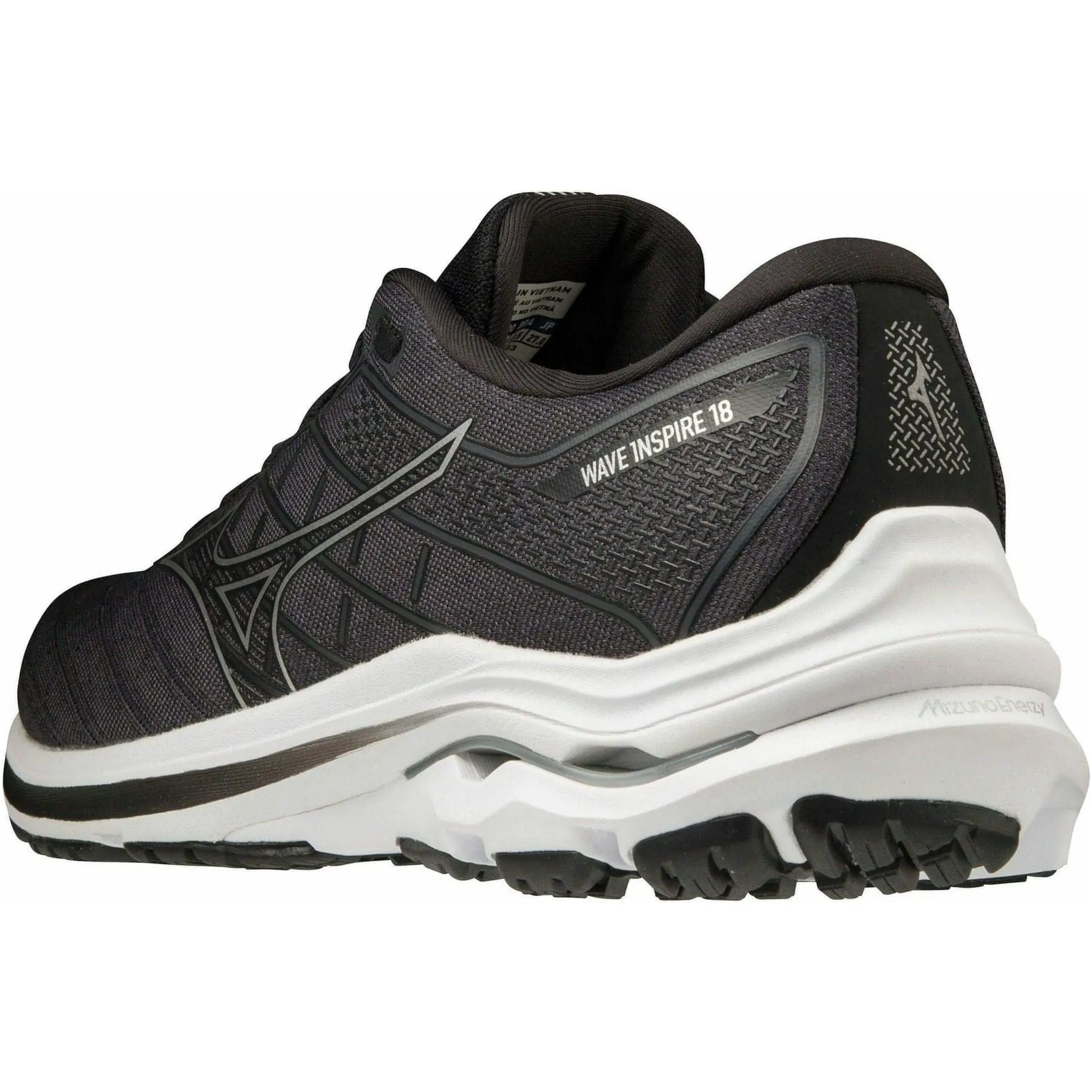 Mizuno Wave Inspire 18 WIDE FIT (2E) Mens Running Shoes - Black