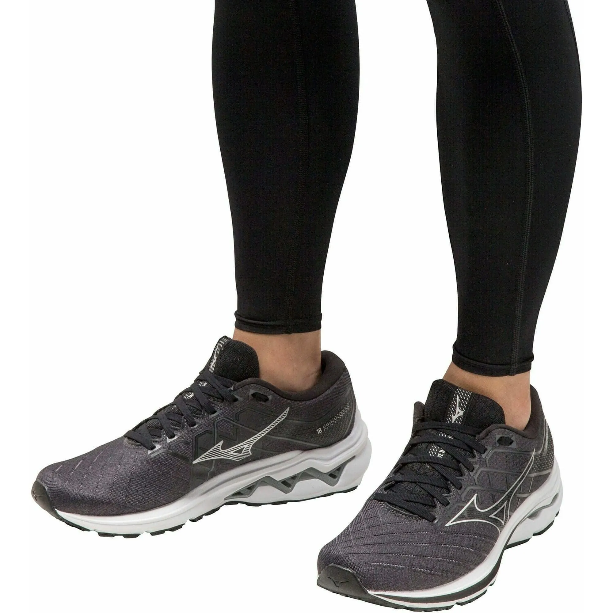 Mizuno Wave Inspire 18 WIDE FIT (2E) Mens Running Shoes - Black