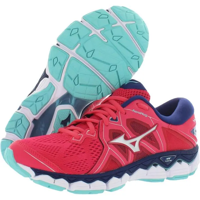 Mizuno Women's Wave Sky 2 Running Athletic Shoes Pink Navy Blue Size 6