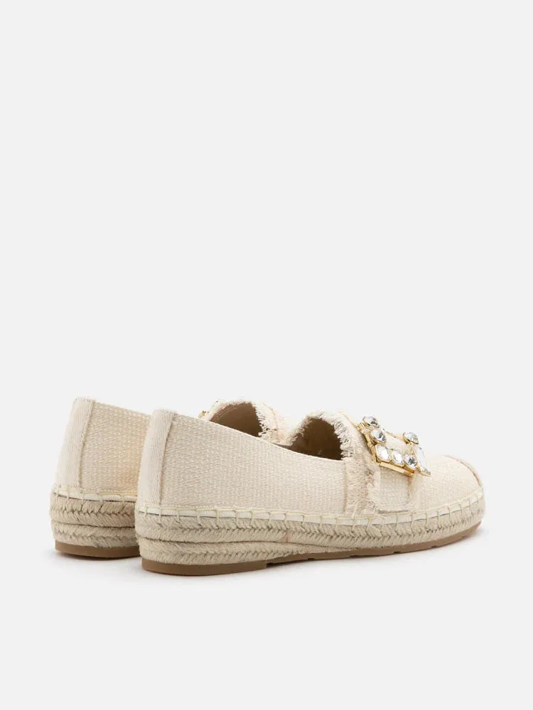 Nancy Crystal Embellished Buckle Espadrilles