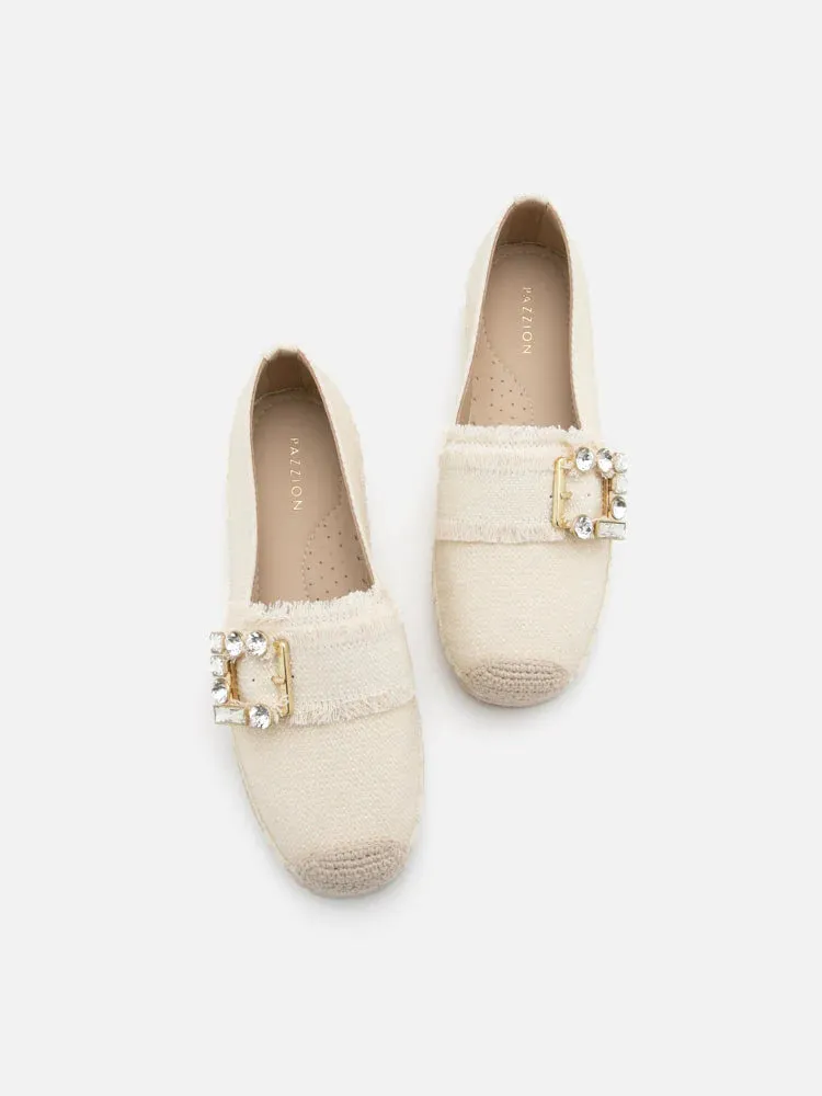 Nancy Crystal Embellished Buckle Espadrilles
