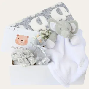 New Baby Gifts Hamper, Elephant Snuggles and Chocolate Surprise