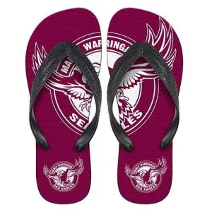 NRL Supporter Thongs - Manly Sea Eagles - Mens Size - Flip Flops - Shoe