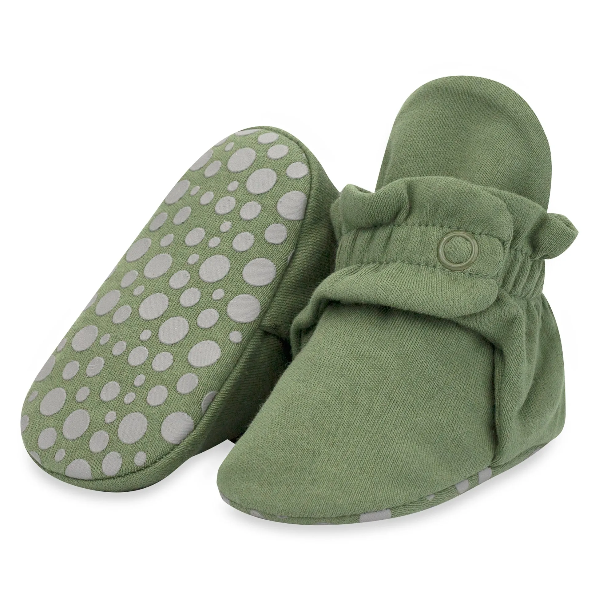 Organic Cotton Gripper Baby Bootie 3 Pack - Olive/Cream/Khaki