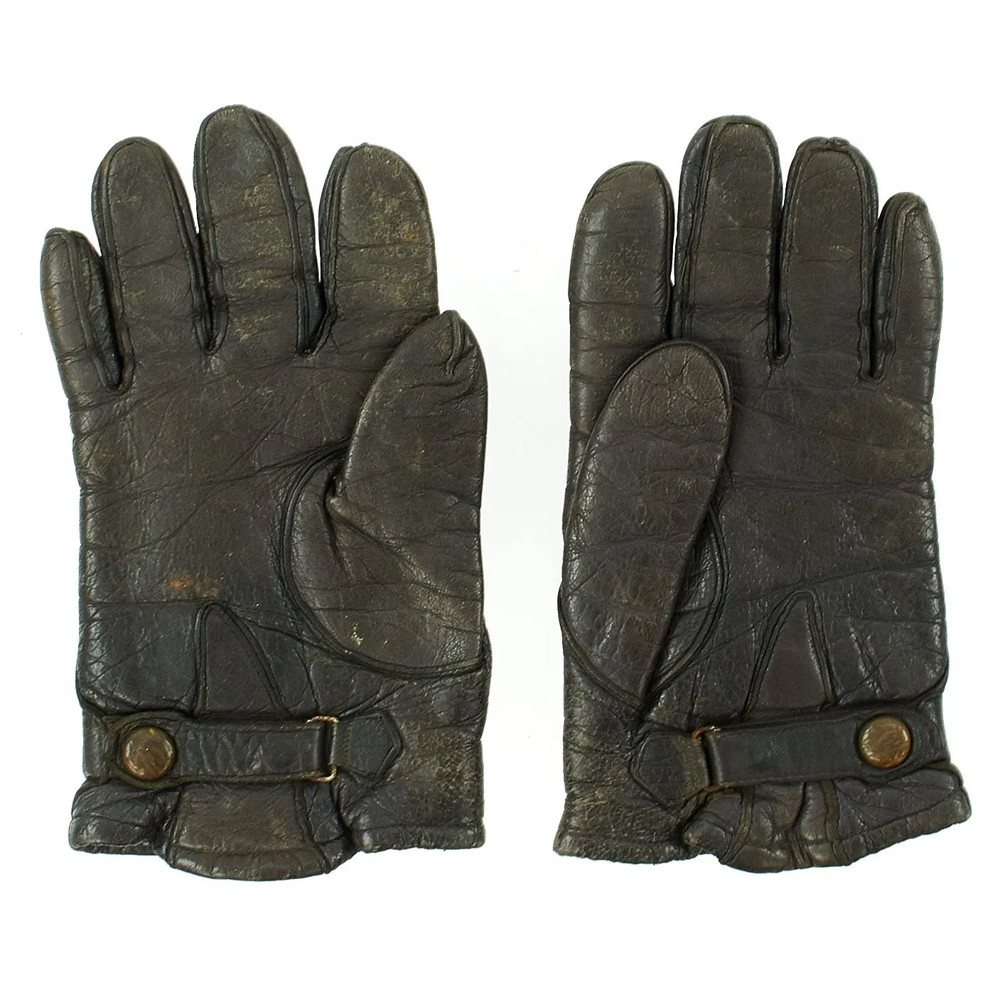 Original German WWII Luftwaffe Short Shearling Leather Flight Gloves
