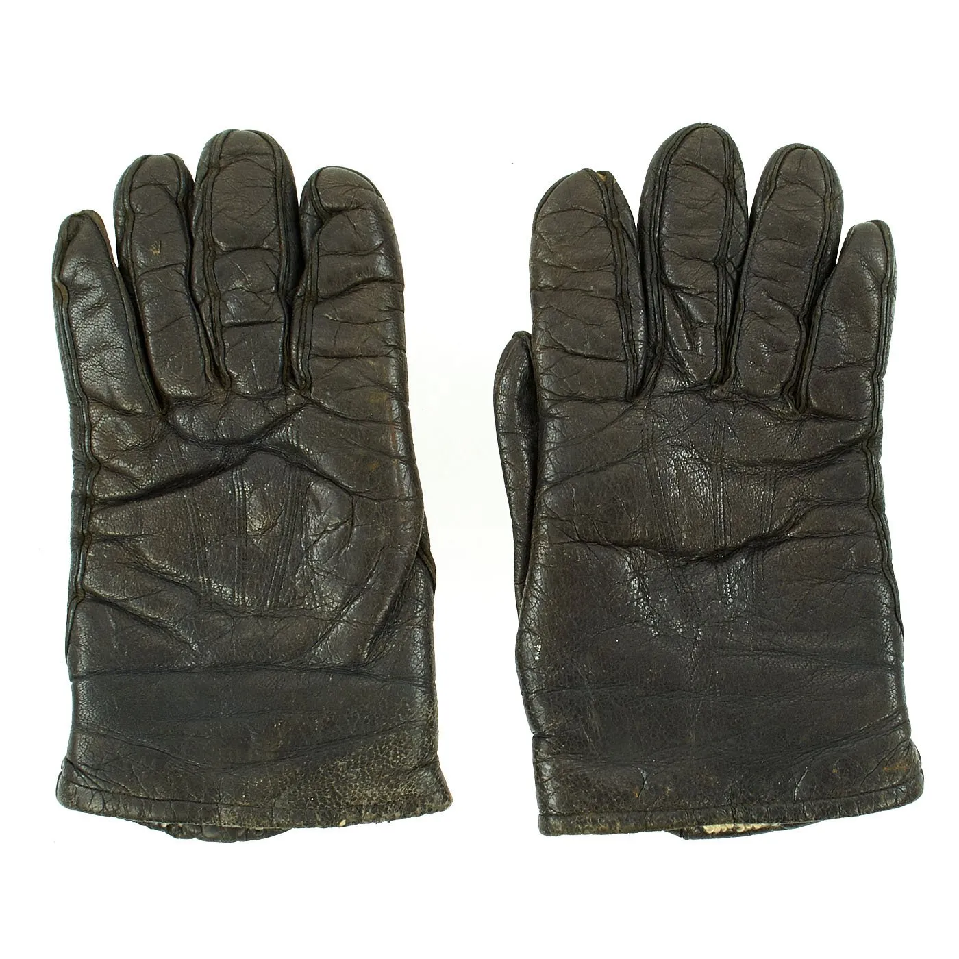 Original German WWII Luftwaffe Short Shearling Leather Flight Gloves