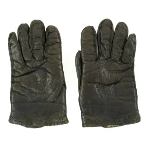 Original German WWII Luftwaffe Short Shearling Leather Flight Gloves