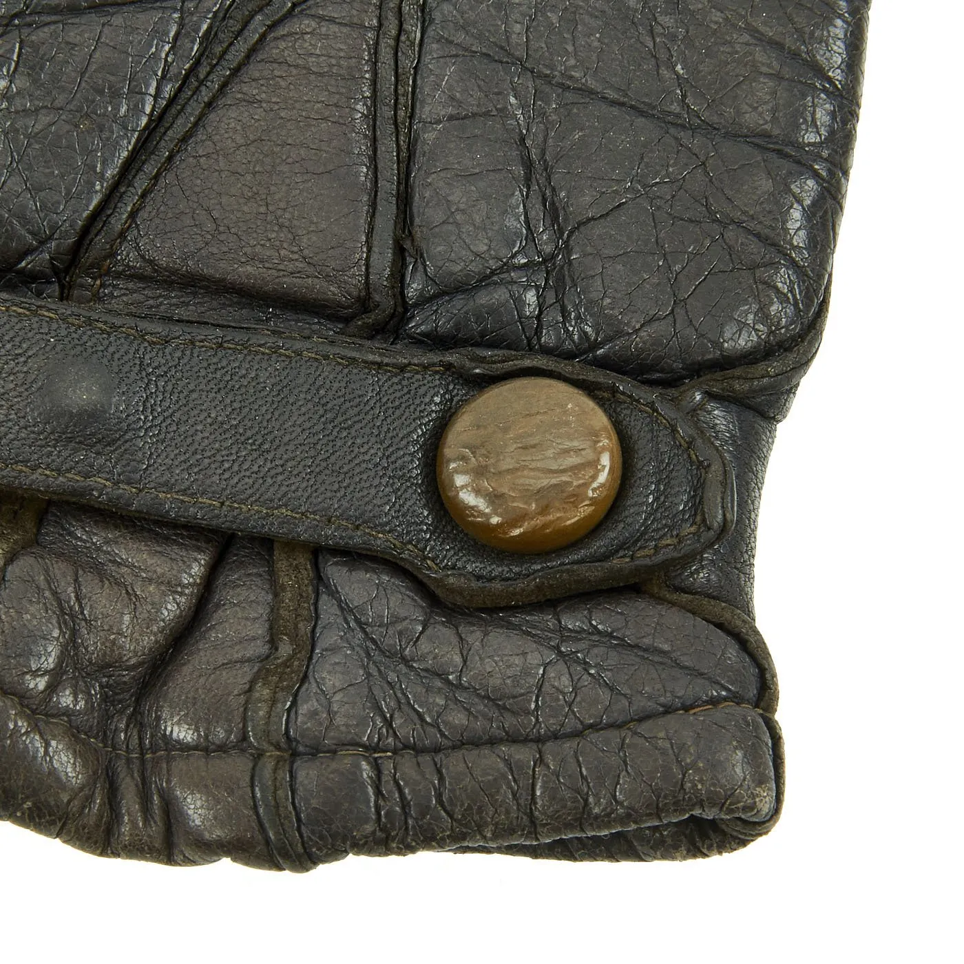 Original German WWII Luftwaffe Short Shearling Leather Flight Gloves