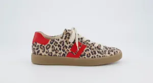 Paul Green leopard print leather and suede sneakers