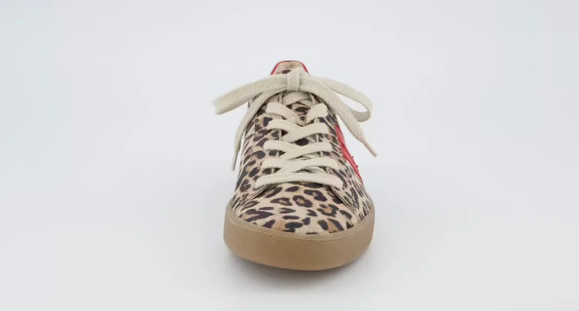 Paul Green leopard print leather and suede sneakers