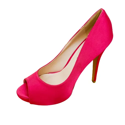 Peep Toe  Satin Platform High Heels