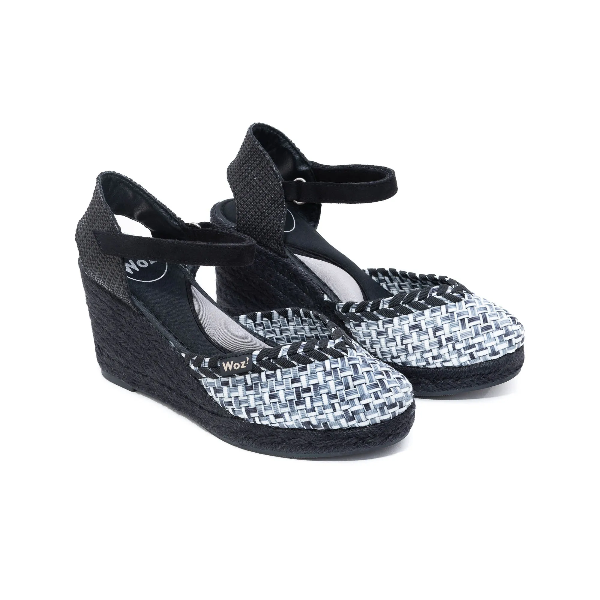 Pisa White Black & Gray Espadrilles