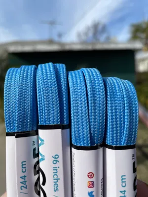 Pool Blue 96 inch CORE Roller Skate Laces (Narrow 6mm)