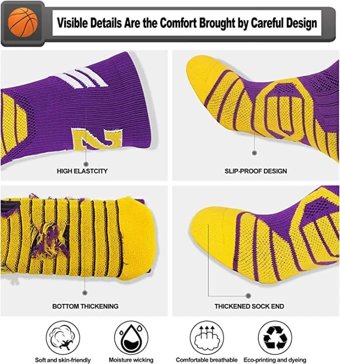 Professional Basketball Socks with Number