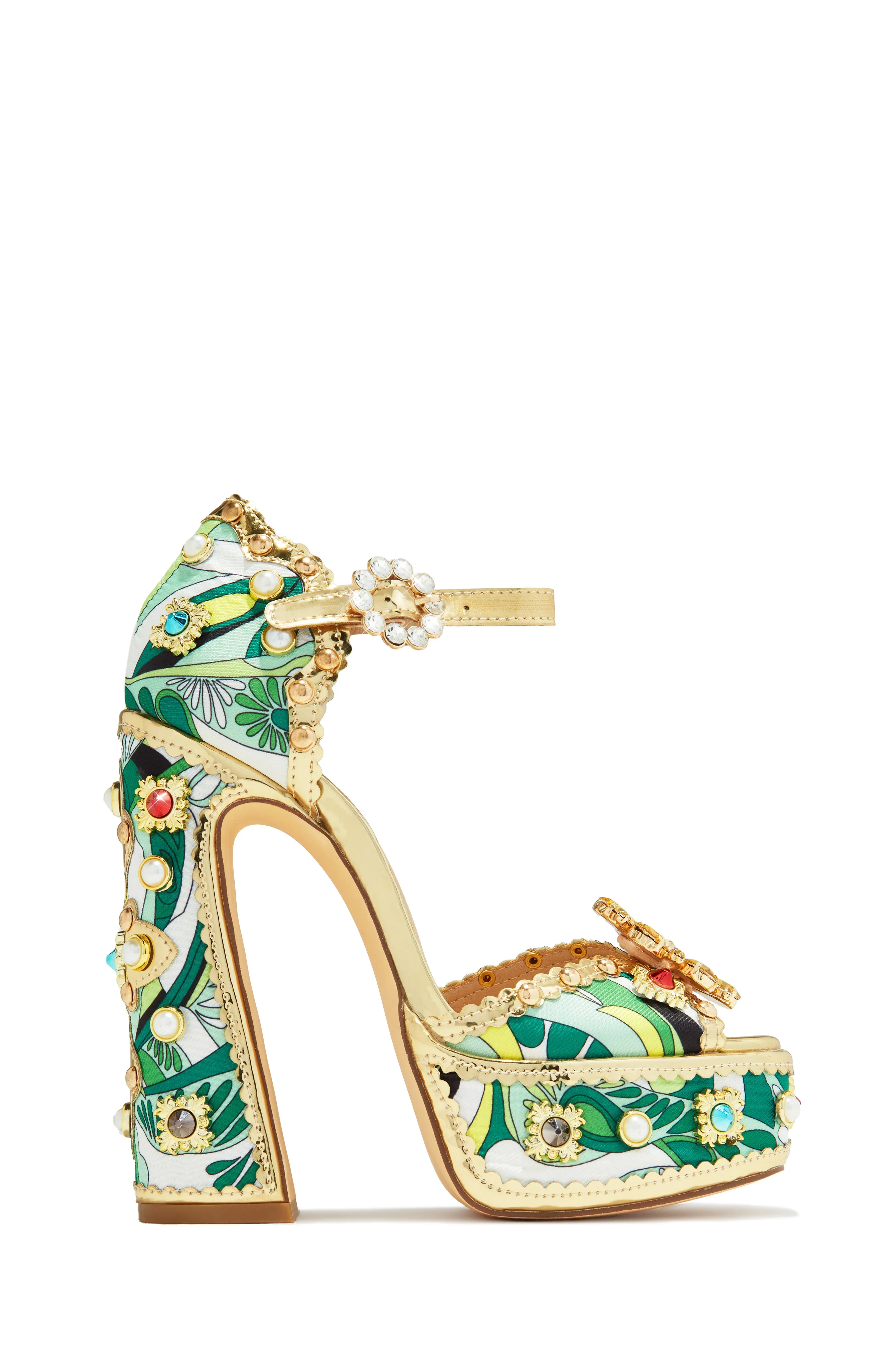 Royal Wishes Platform Block Heels - Red