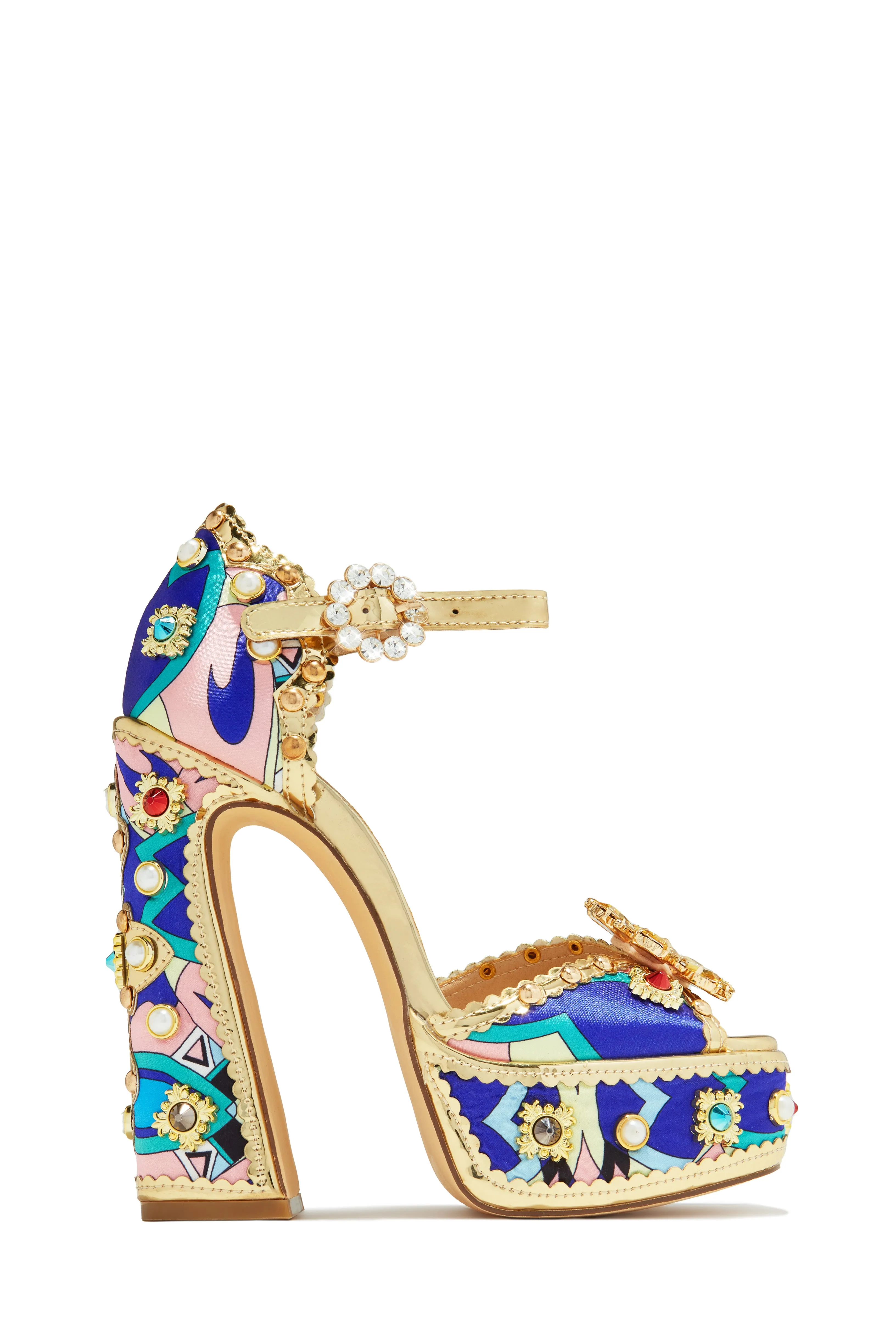 Royal Wishes Platform Block Heels - Red