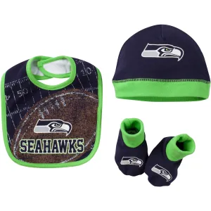 Seahawks Football Bib, Cap and Booties
