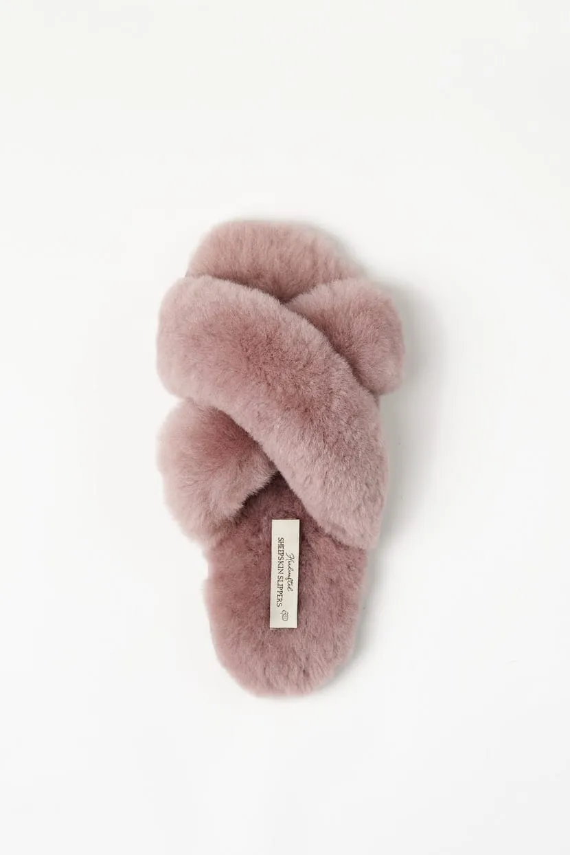 Shearling Pink Mink Slippers